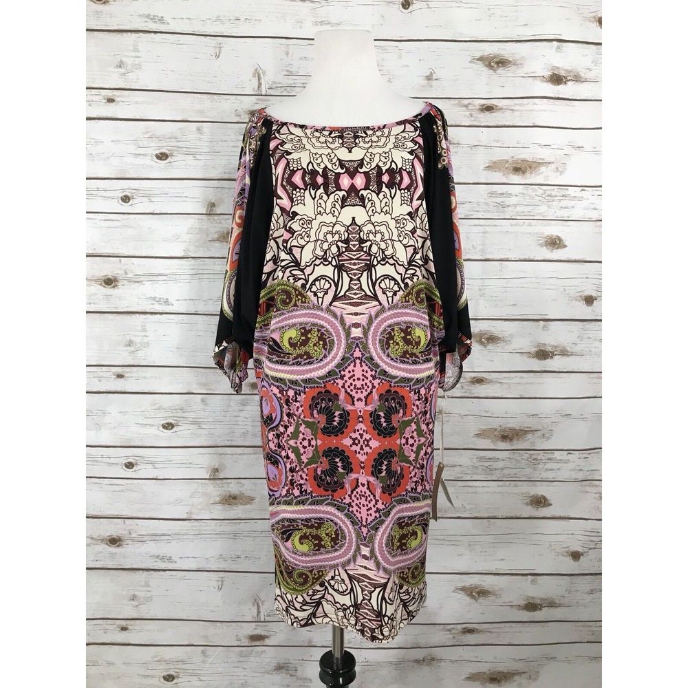 Uncle frank S casual Paisley‎ dress with batwing sleeve artsy maximalist gypsy